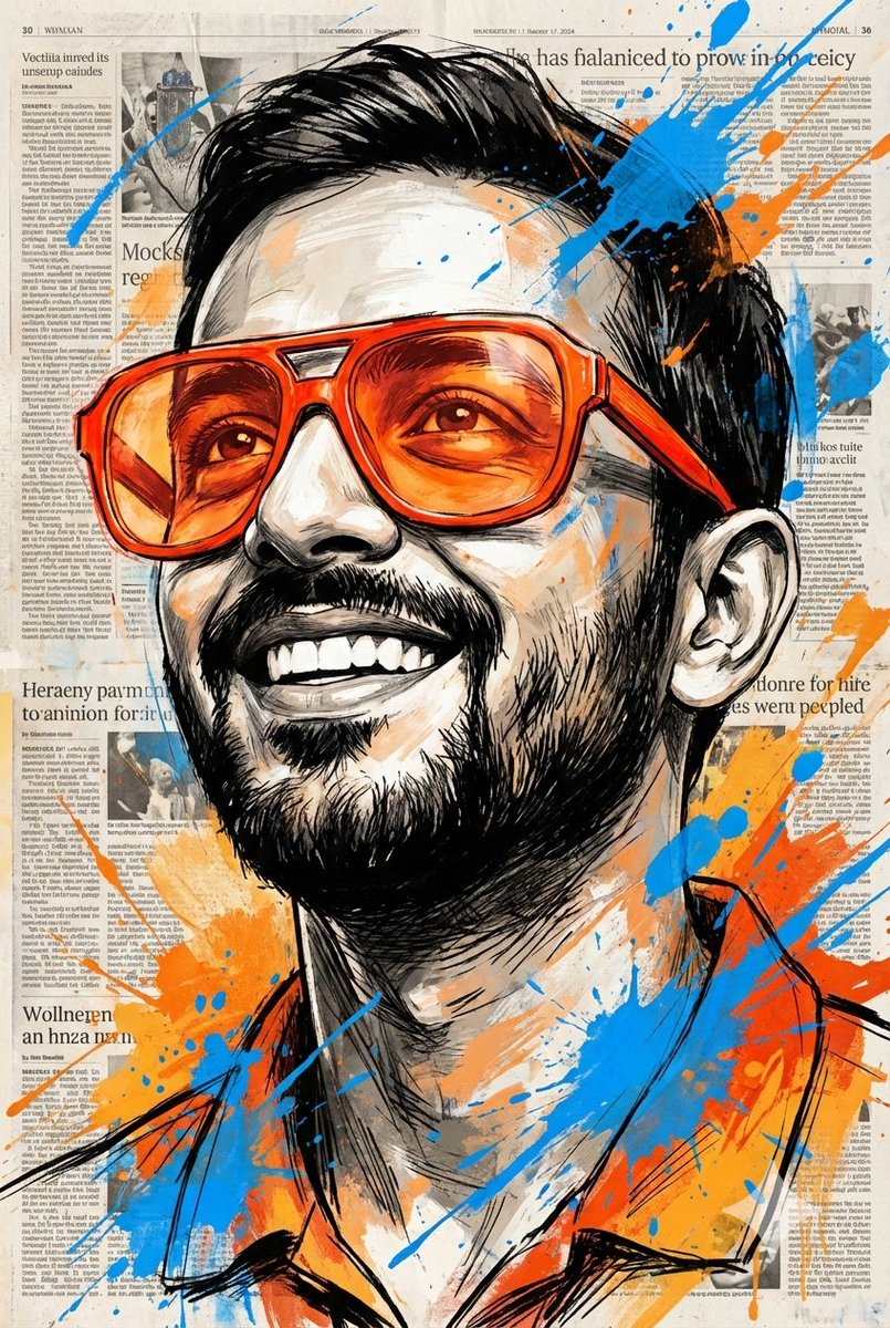 A vibrant, expressive portrait of...