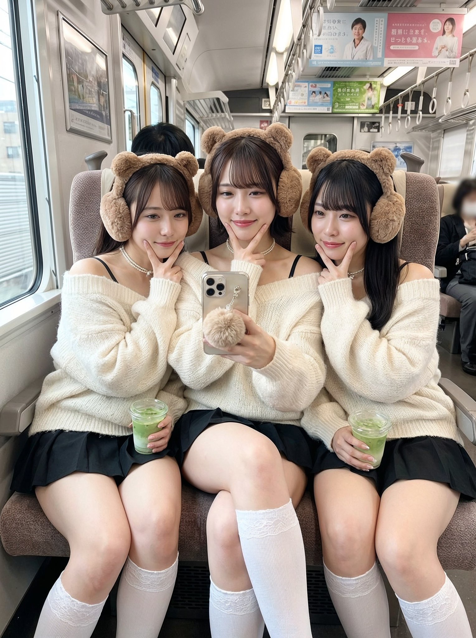 { "style": "candid Japanese train...
