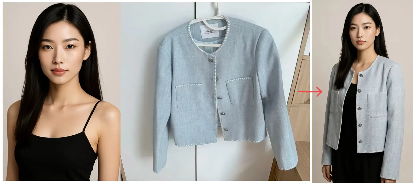 Using Image 1 (the garment)...