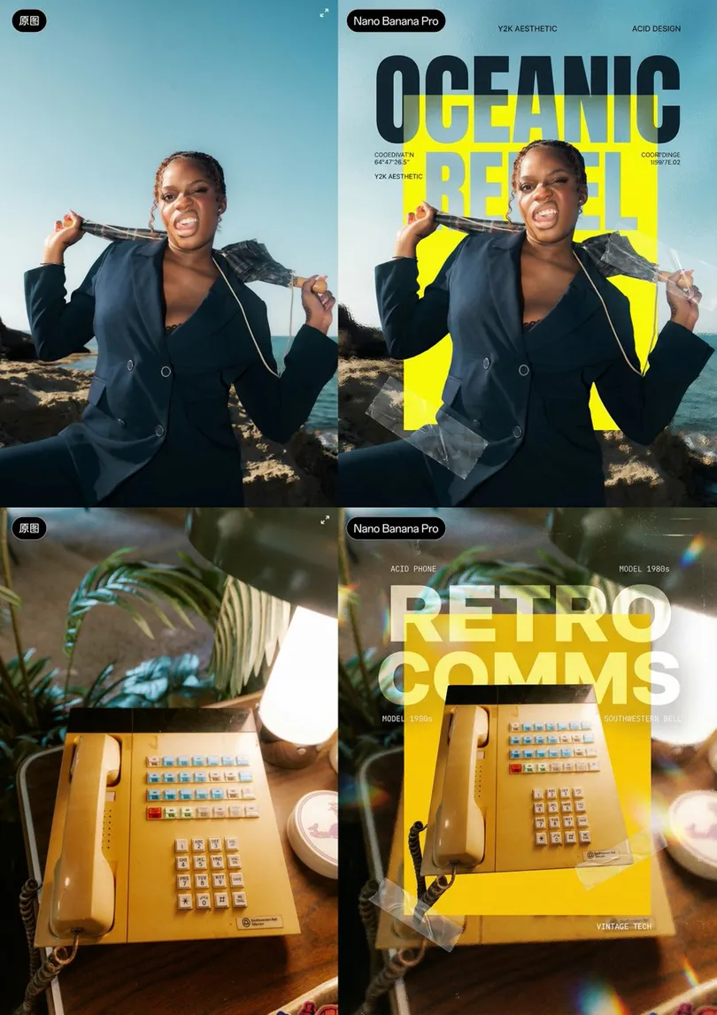 请分析我上传的这张照片，并将其转换成一张现代风格的平面设计海报。请按以下步骤操作：
主体处理：首先，将主体从原始背景中精确地抠出来，作为海报的核心主体。
背景改造：将原始背景替换为一个抽象的、具有毛玻璃质感的背景。这个新背景应该保留原背景的色调倾向（比如绿色和棕色），但要完全模糊掉具体细节。
核心构图：
在主体的后面，添加一个醒目的纯色矩形色块。色块的颜色请从照片上最亮的颜色中提取。
添加与照片主体内容相关的主标题文字，使用一种粗大的、有设计感的无衬线字体。最关键的是，将这个标题图层放置在主体的后面，形成主体遮挡文字的空间感。
细节添加：
在画面的不同位置，添加一些与画面内容相关的小号的、信息性的文字，以创造视觉层次。
在花茎的底部，添加一些模拟透明胶带的素材，让花朵看起来像是被贴在海报上一样，增加真实感和拼贴感。
风格统一：最后，确保整个海报的风格是Y2K美学或酸性设计，画面具有丰富的纹理和层次感。让标题和色块与背景的玻璃质感有一些透明度的融合，使整体看起来更协调。...