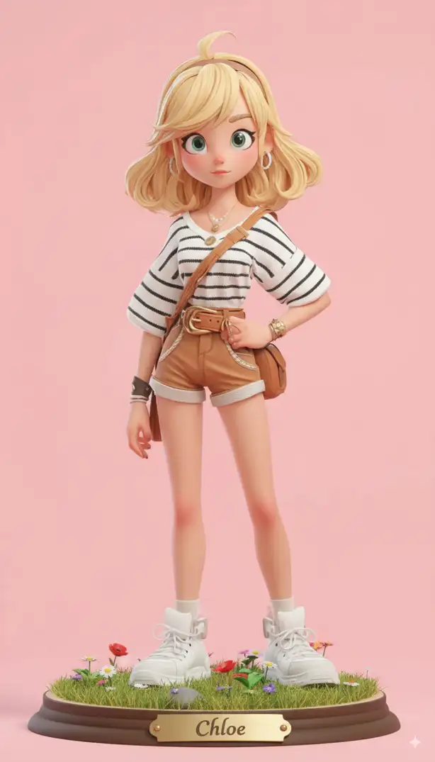 Create a realistic figurine of...