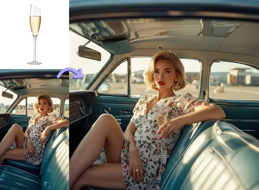 Model holding a wine glass...