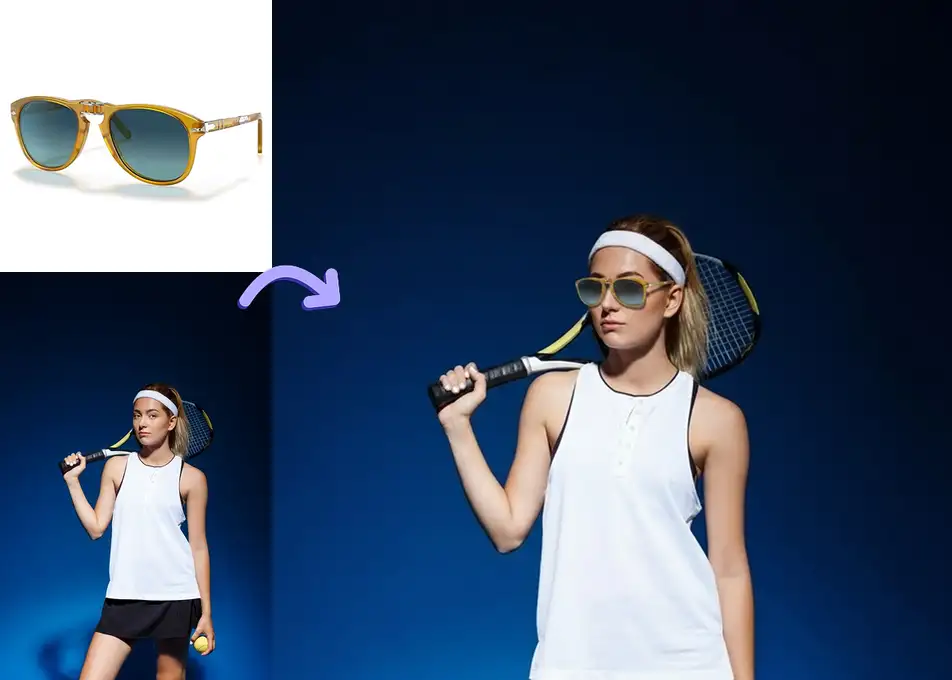 Put sunglasses on the model...