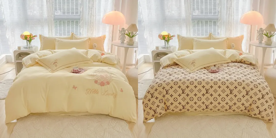 给被子上面印上lv老花...